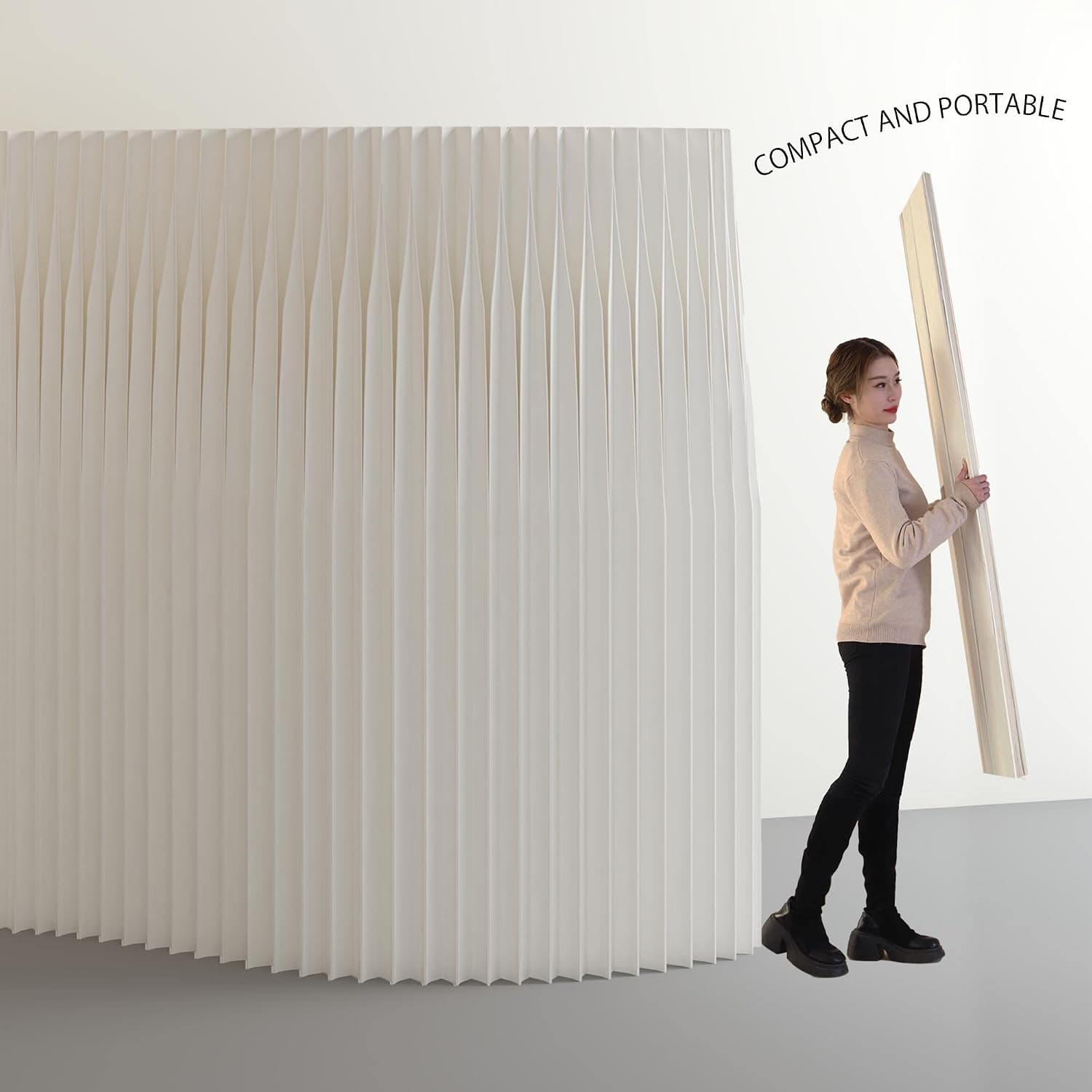 HELLOpoper Adjustable Freestanding Room Partition, Foldable Privacy Screen for Commercial Spaces 2