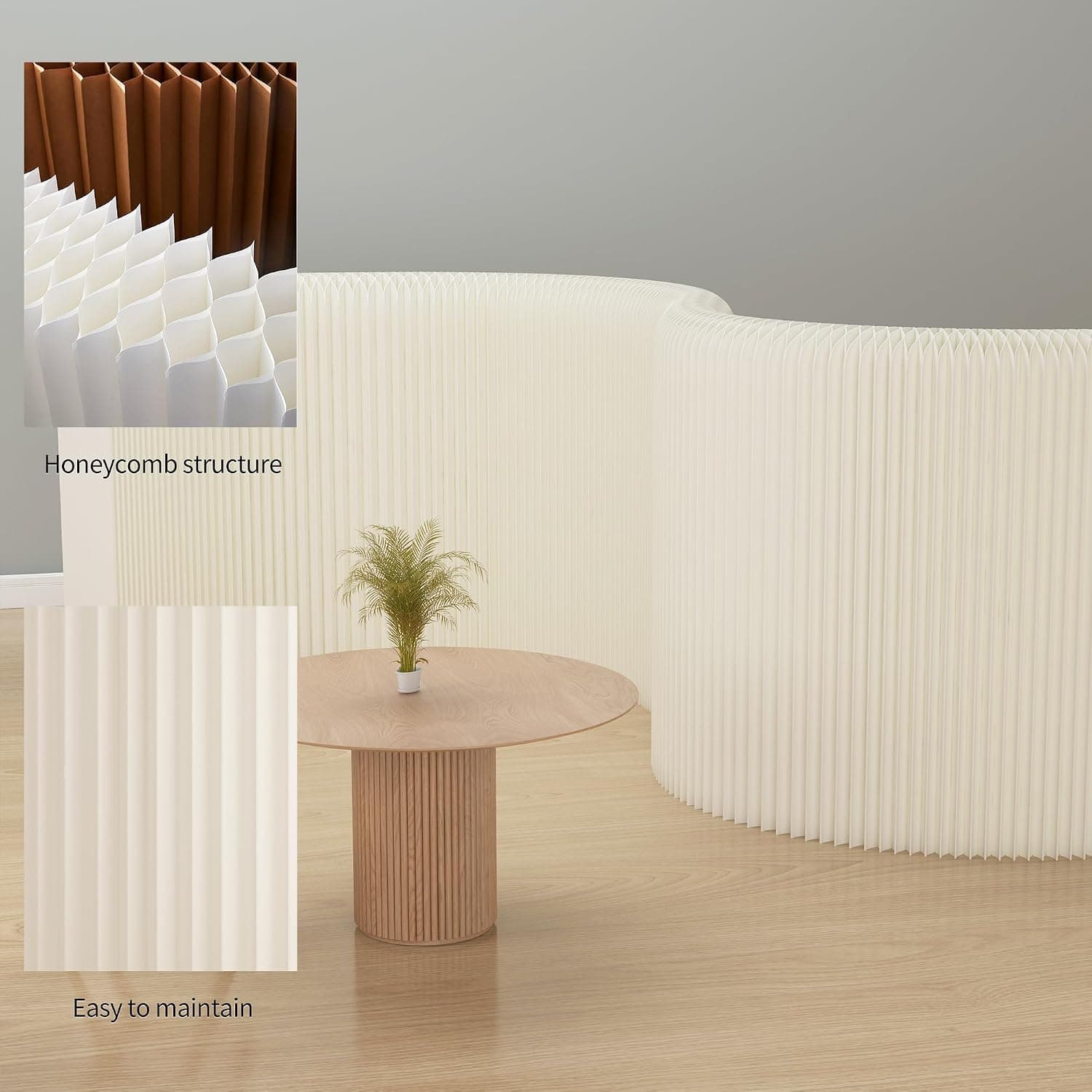 HELLOpoper Low-Height Folding Partition Wall, Kraft Paper Divider for Counters & Displays