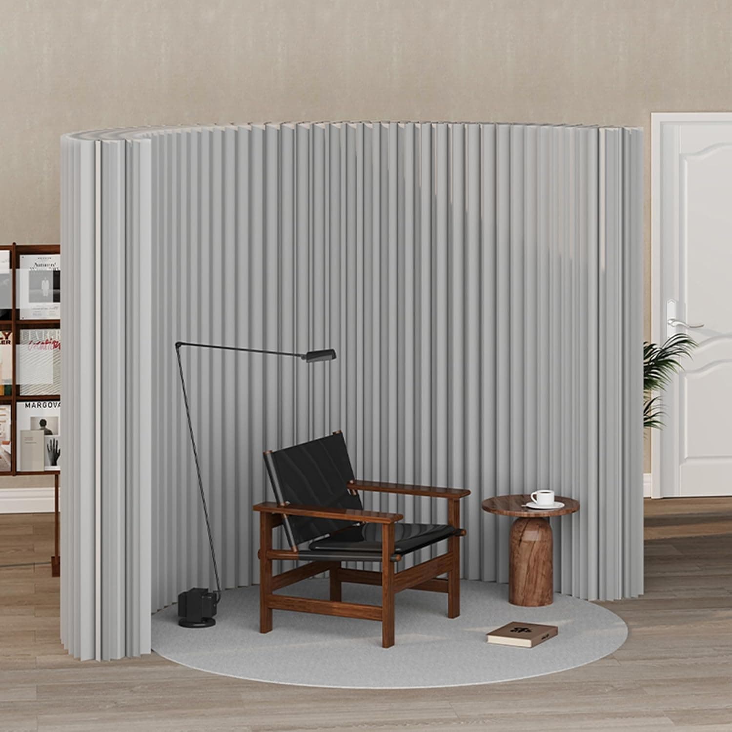HELLOpoper Flexible Kraft Paper Privacy Screen, Foldable Room Divider for Home, Office & Salon 2
