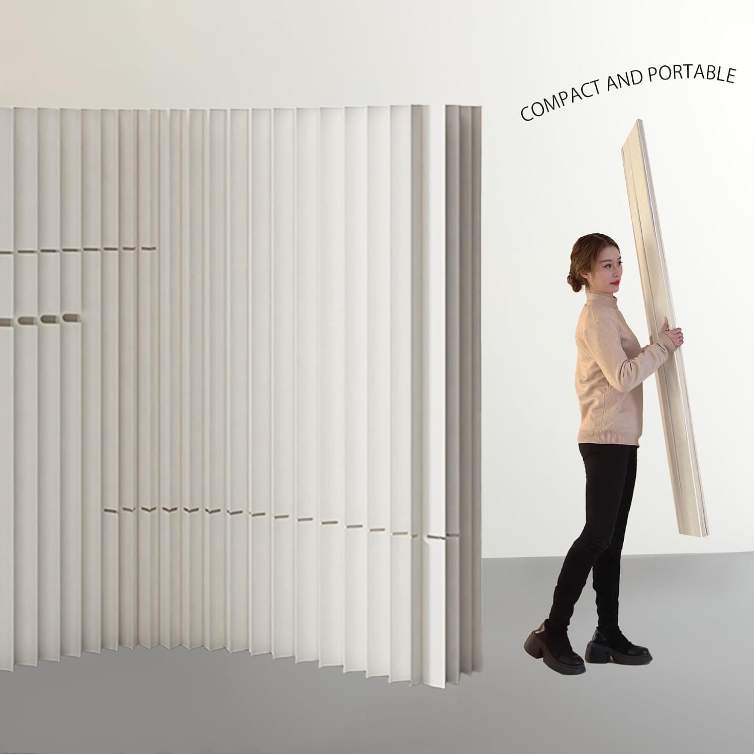 HELLOpoper Multi-Shape Foldable Room Divider, Flexible Kraft Paper Privacy Screen for Office & Events