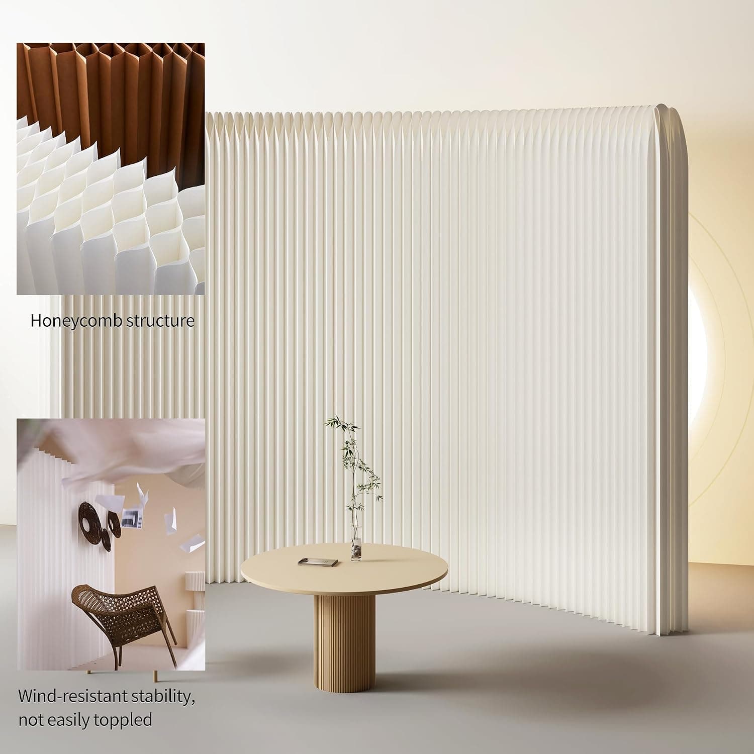 HELLOpoper Tall Freestanding Paper Partition, Foldable Privacy Screen for Office, Event & Retail Spaces 2