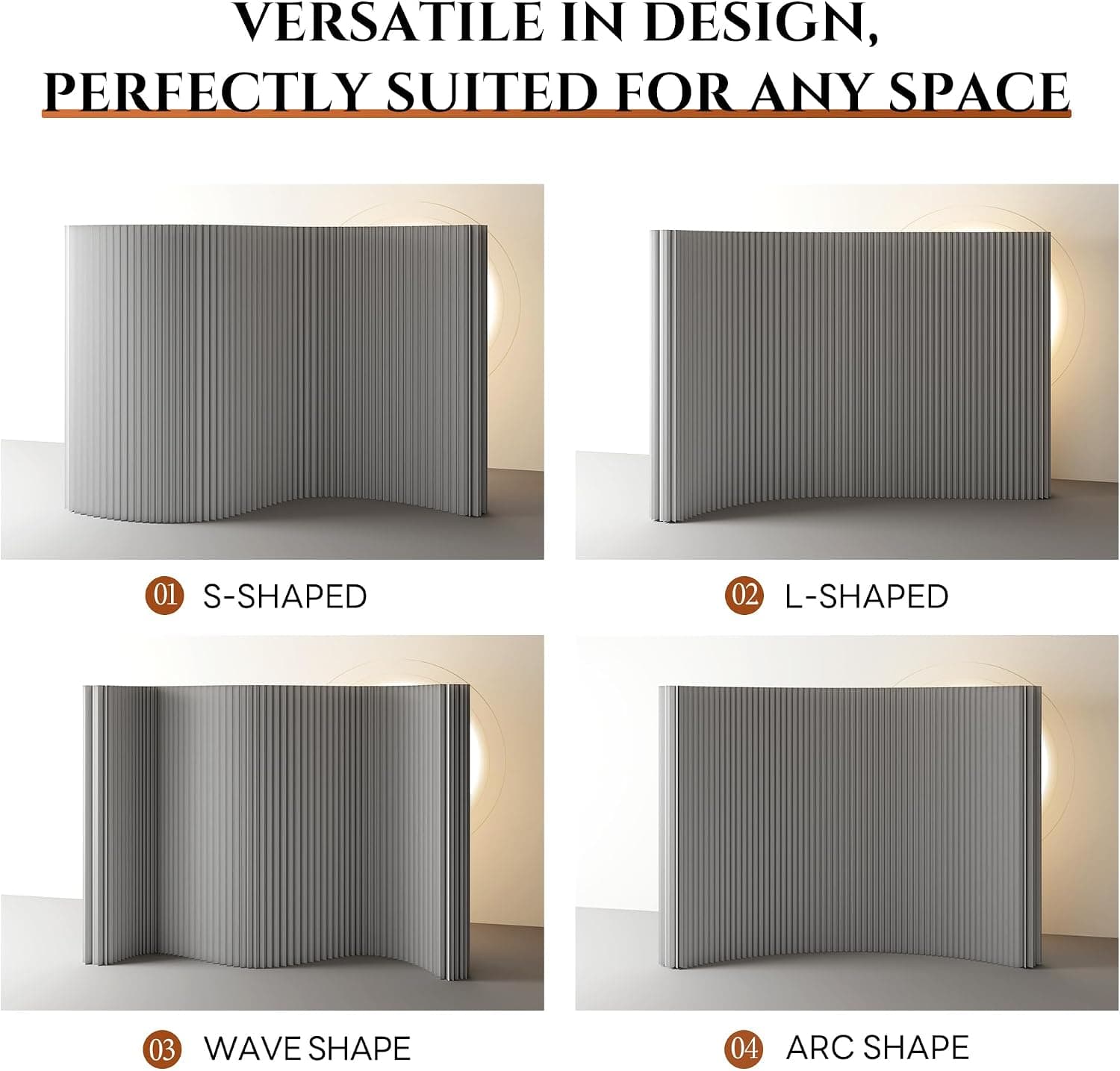 HELLOpoper Flexible Kraft Paper Privacy Screen, Foldable Room Divider for Home, Office & Salon 3