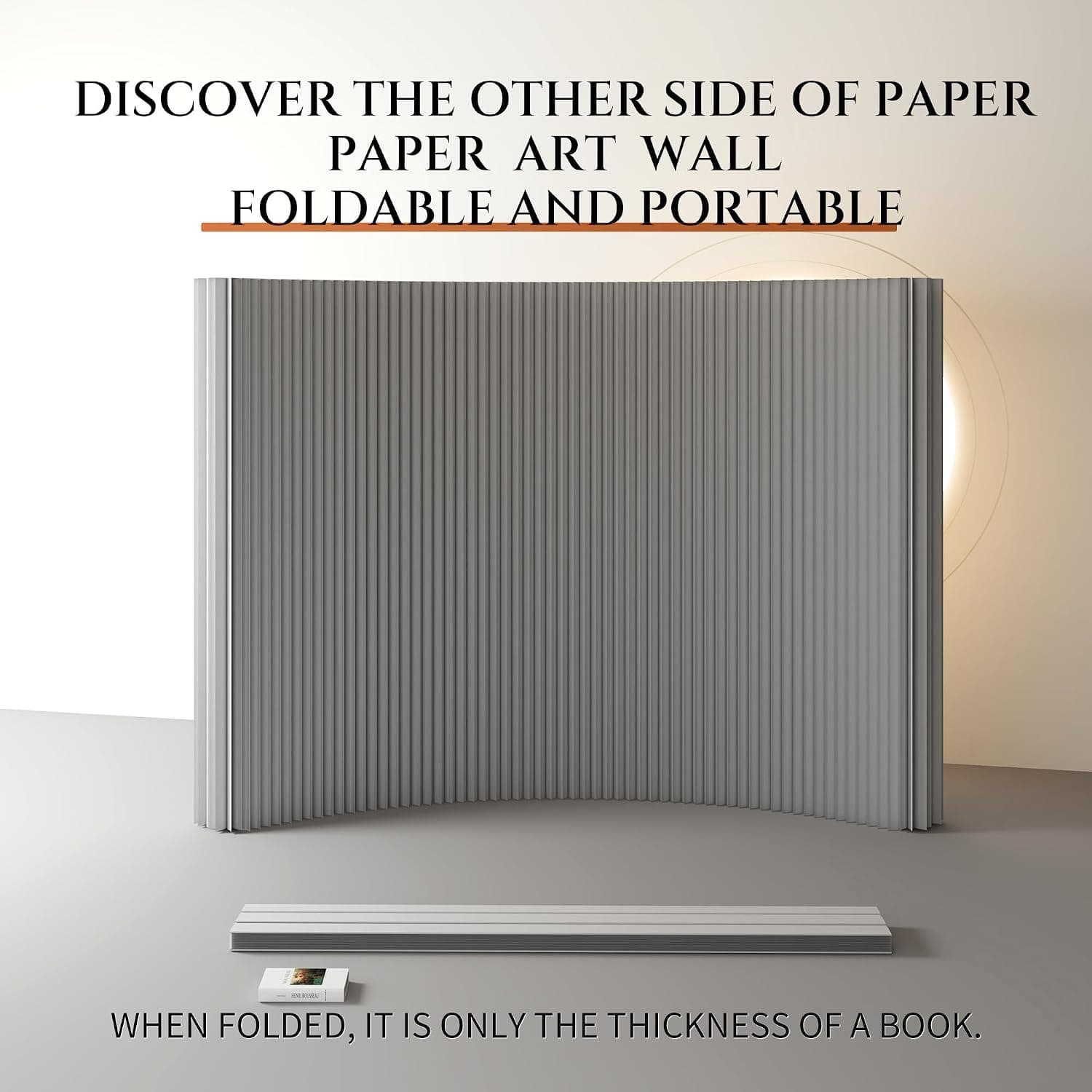 HELLOpoper Flexible Kraft Paper Privacy Screen, Foldable Room Divider for Home, Office & Salon 9