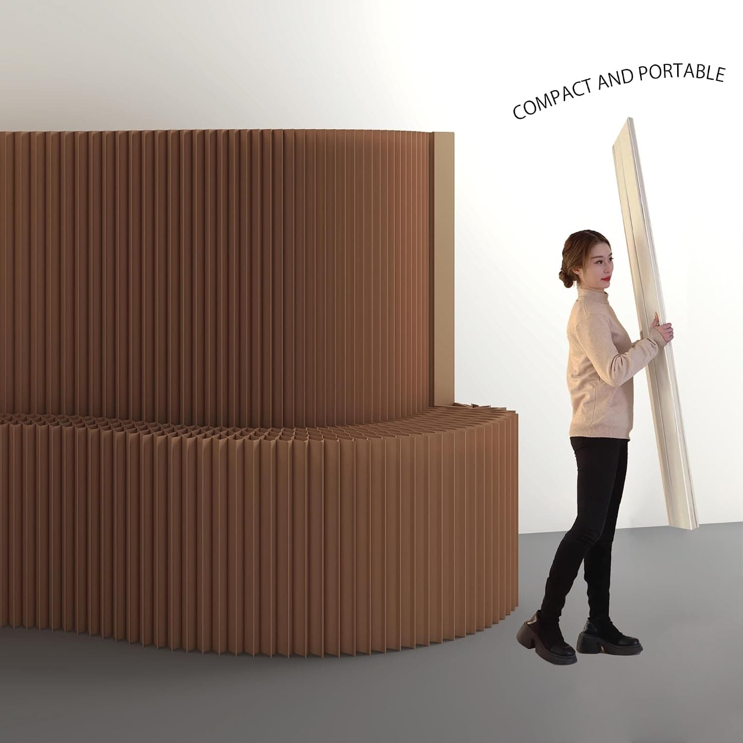 HELLOpoper Trade Show Paper Display Stand, Foldable Kraft Paper Shelf for Pop-Ups & Retail