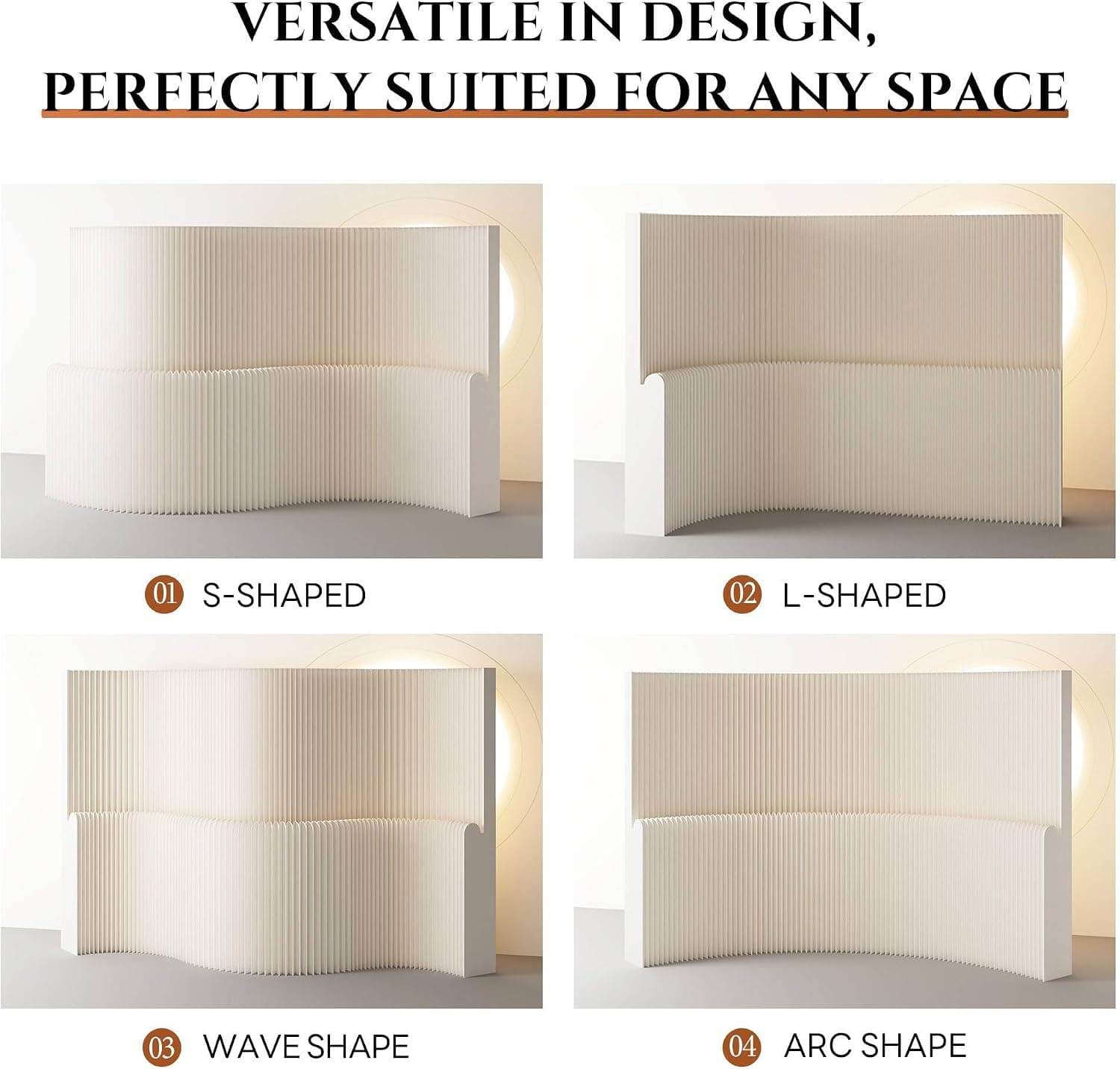 HELLOpoper Portable Kraft Paper Privacy Divider, Foldable Room Screen for Office, Salon & Home 3