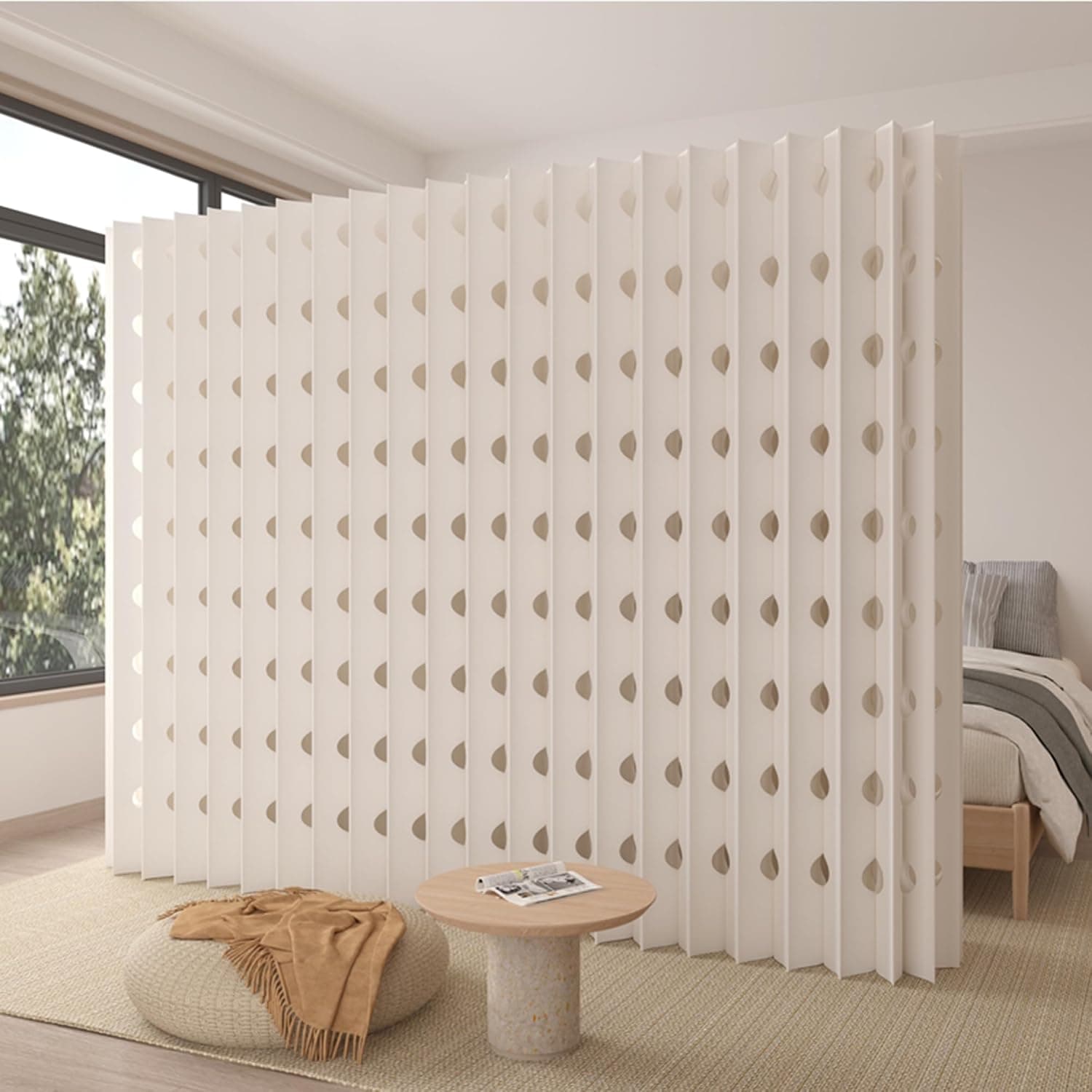 HELLOpoper Custom-Length Paper Room Divider, Flexible Freestanding Privacy Screen for Home & Office 2