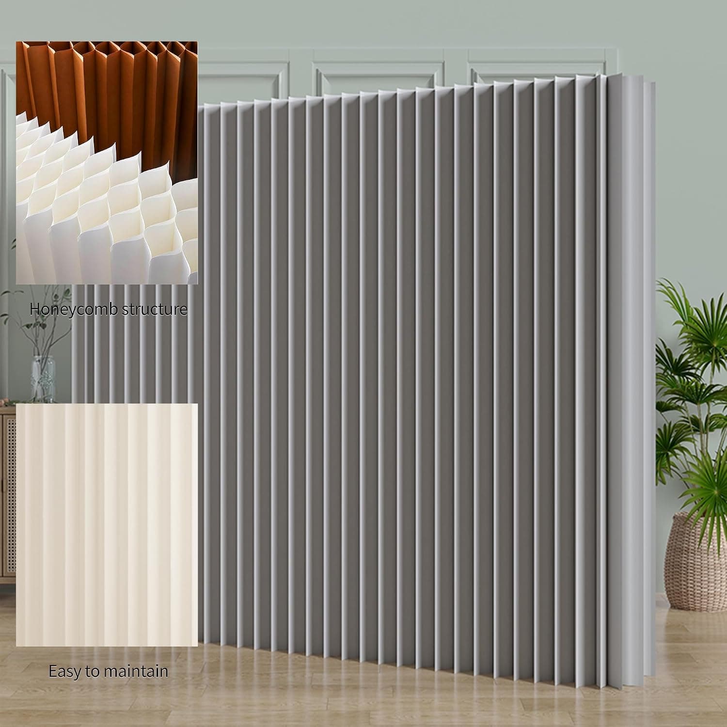 HELLOpoper Flexible Kraft Paper Privacy Screen, Foldable Room Divider for Home, Office & Salon 6