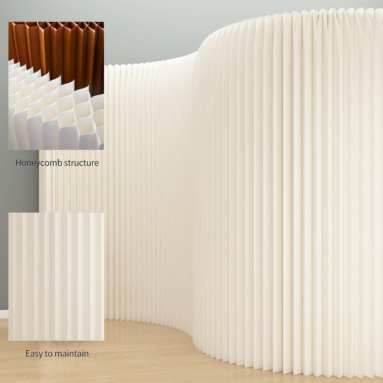 HELLOpoper Tall Freestanding Paper Partition, Foldable Privacy Screen for Office, Event & Retail Spaces