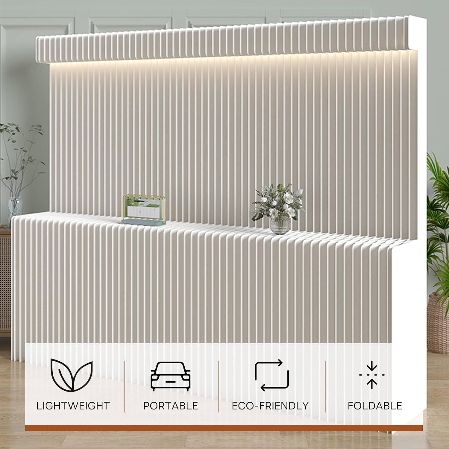HELLOpoper Flexible Office Partition Screen, Foldable Kraft Paper Room Divider for Temporary Workspaces
