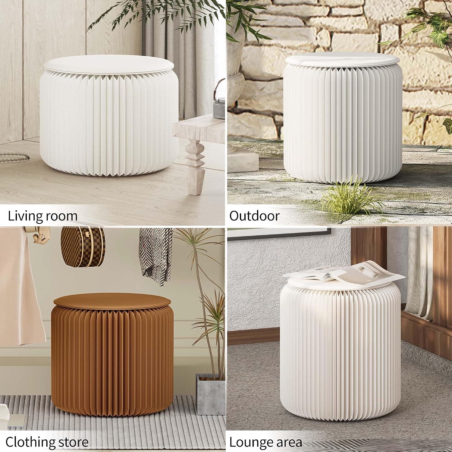 HELLOpoper Foldable Cowhide Paper Stool, Compact Portable Seat for Home, Events & Exhibitions