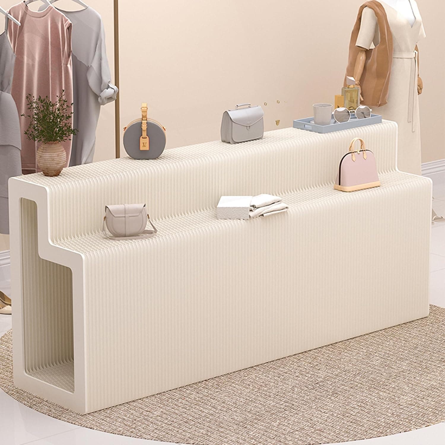 HELLOpoper Low Folding Counter Partition, Portable Kraft Paper Divider for Service Areas & Workspaces 2