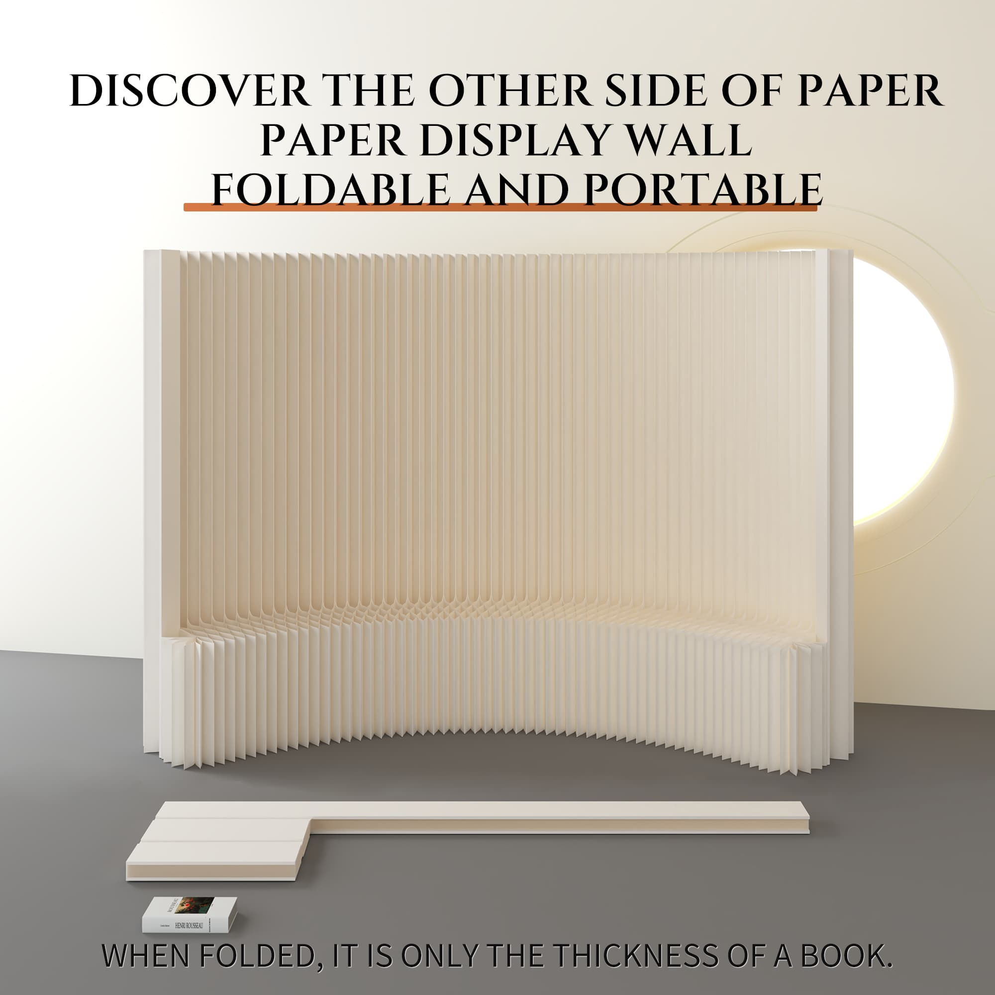 The display wall folded flat to roughly the thickness of a book
